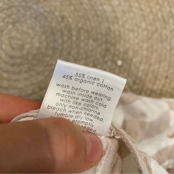 Little Co. striped baby girl romper shorts tan white 24M - Picture 3 of 4